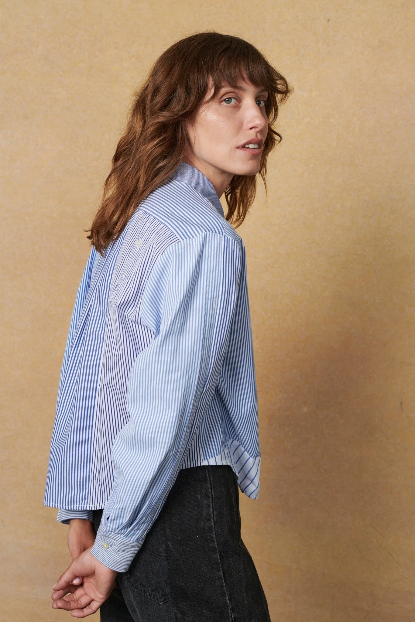 Emilie Shirt Patchwork Stripe Poplin - Image 3