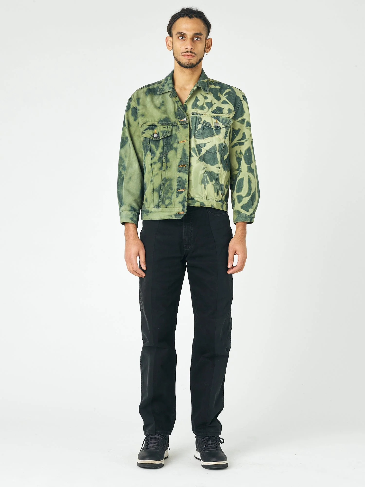 Men's Classic Denim Jacket Bleach Khaki - Image 6